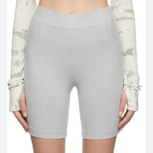 Helmut Lang Grey Melange Rib Biker Shorts